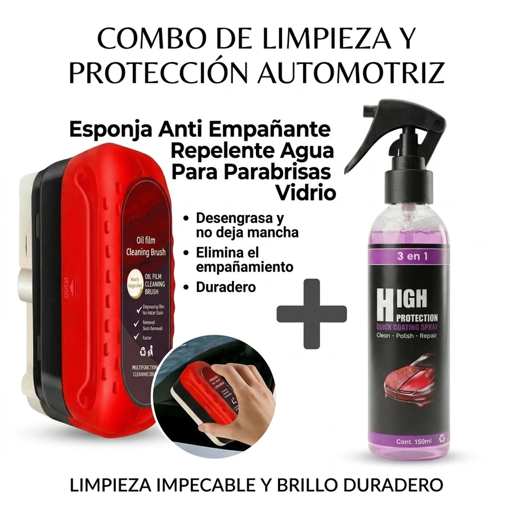 Esponja y Limpiador de Parabrisas para Auto 150 ml