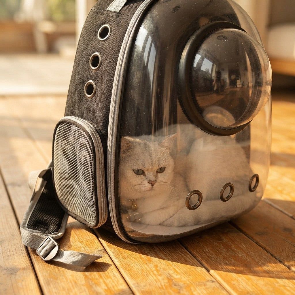 Mochila Transparente Transportadora para Gatos