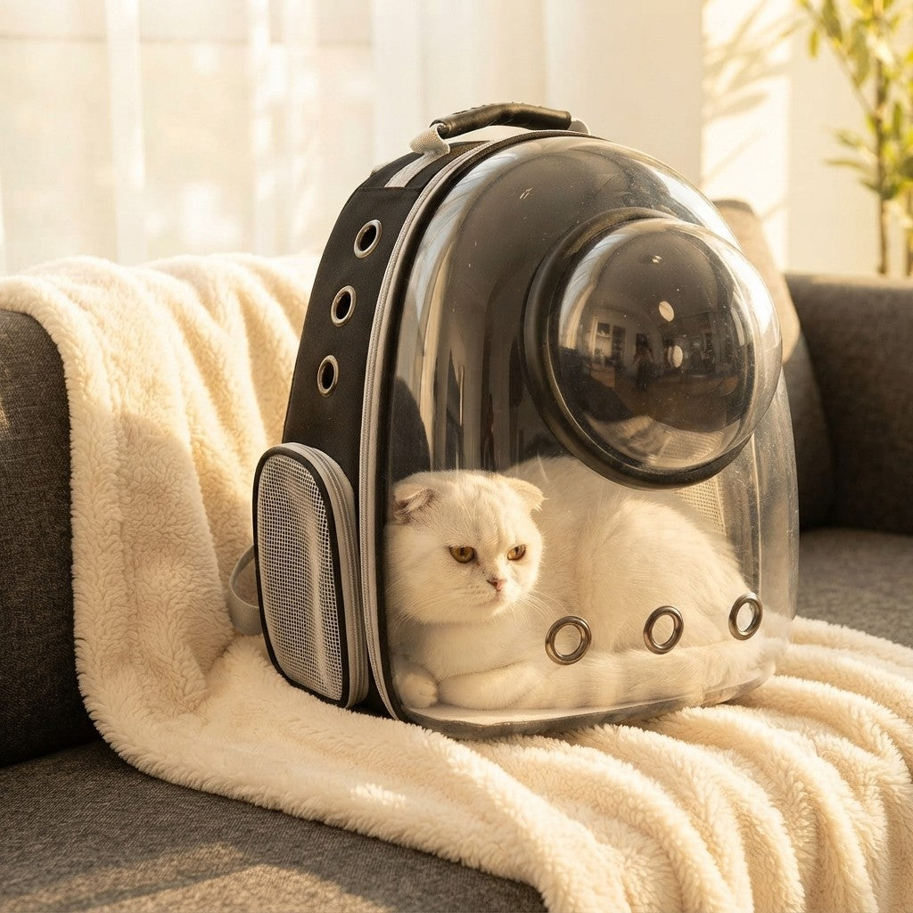 Mochila Transparente Transportadora para Gatos